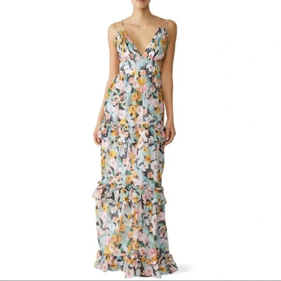 AMUR Silk Maxi DREW Dress (SIZE 2) - Picture 1 of 8